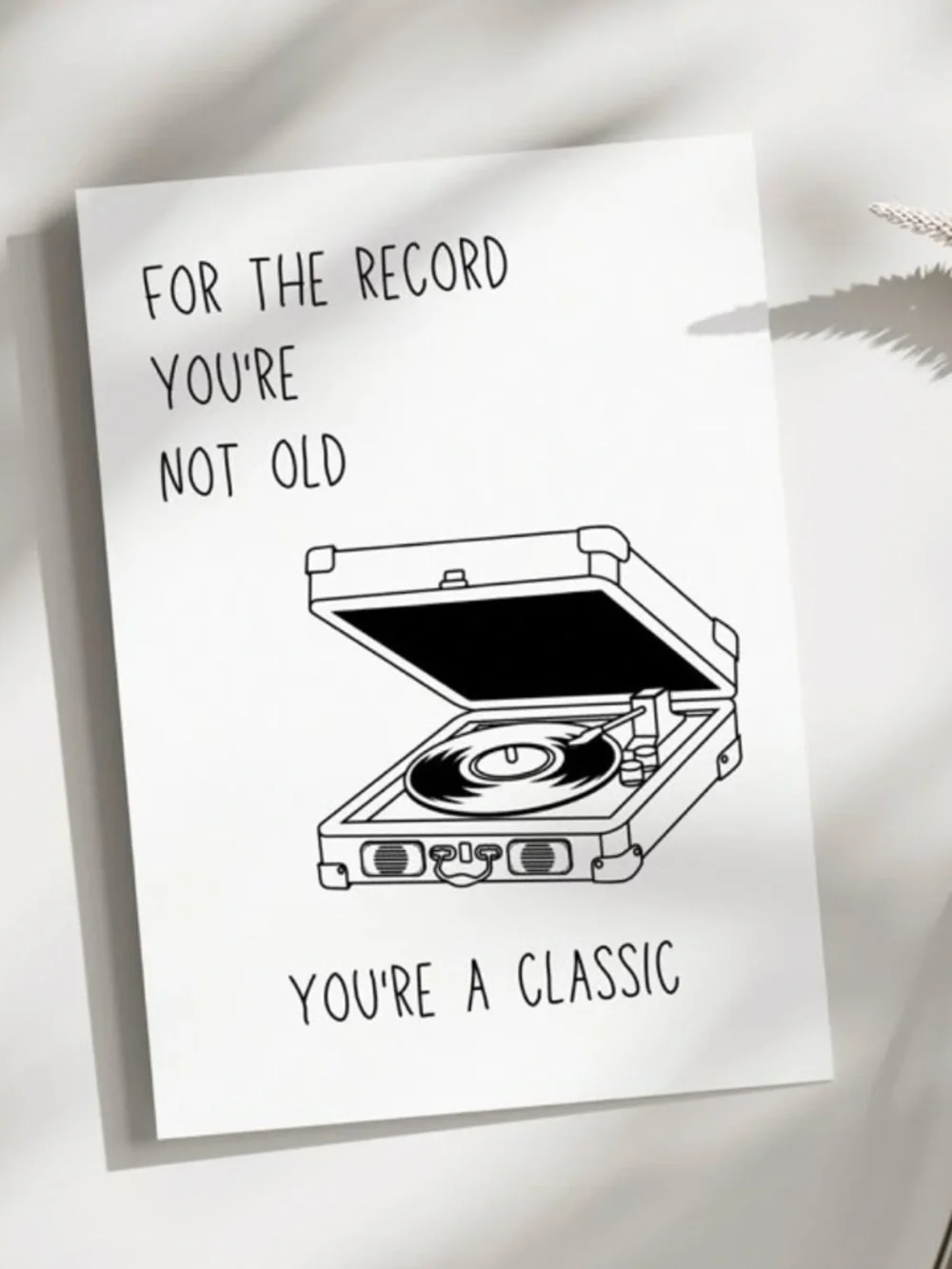 NEW Set of 3, Cute Birthday Record Player Art, blank inside - copy